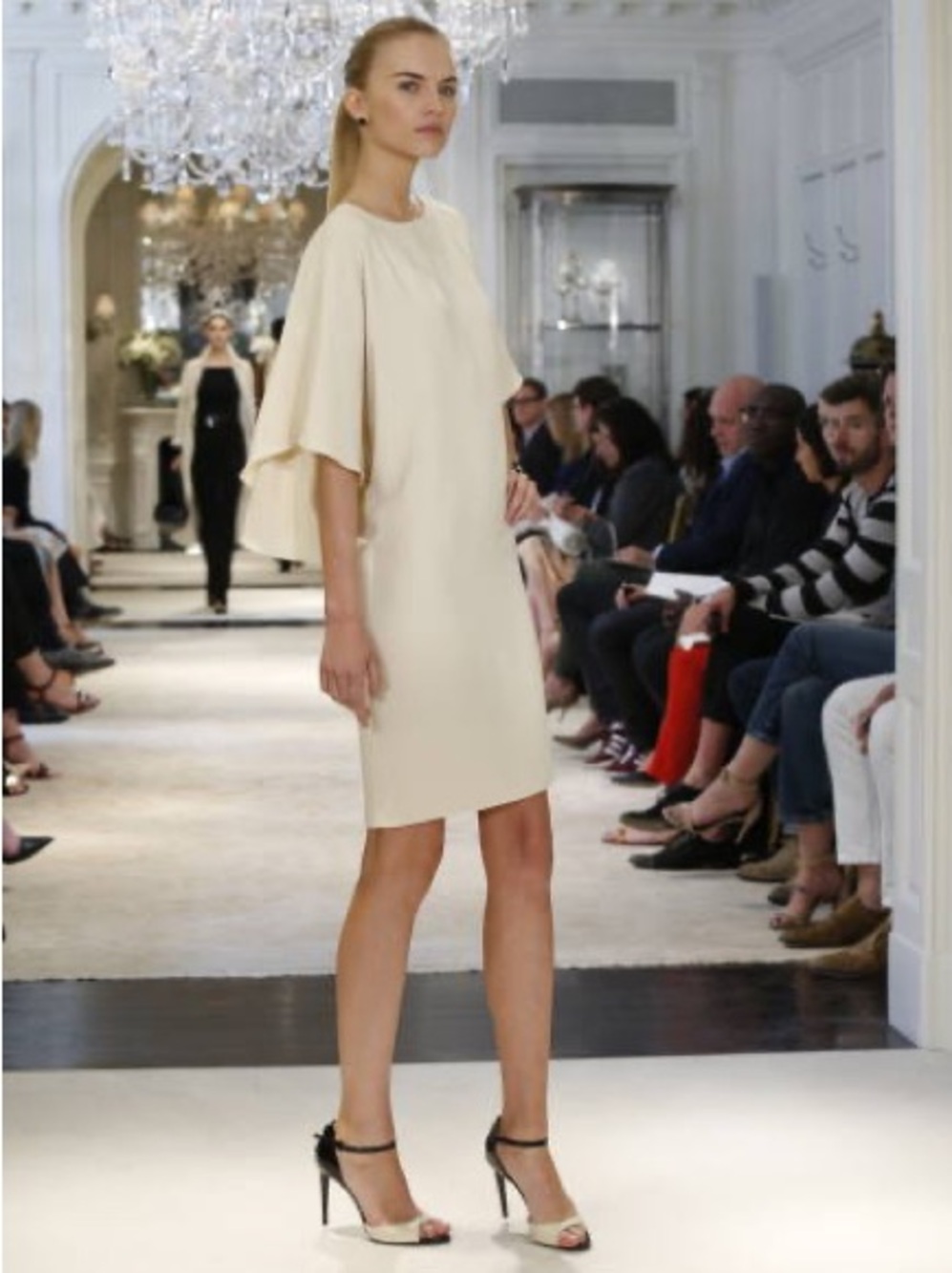 Ralph Lauren Collection ~ Resort 2014 Ivory Silk Batwing Shift Dress